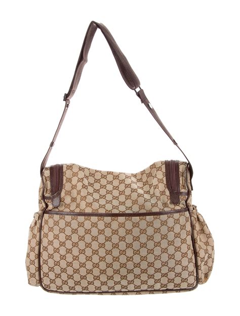 gucci original gg canvas diaper bag|Gucci diaper bag on sale.